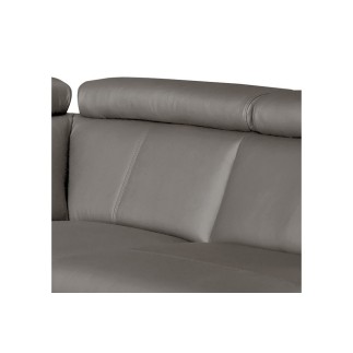 Canapé d'angle en cuir italien de luxe 5/6 places TONUS, taupe, angle droit