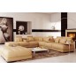 Canapé d'angle en cuir 7/8 places ELIXIR, beige, angle gauche Canapé d'angle en cuir 7/8 places ELIXIR, beige, angle gauche