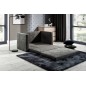 Canapé 2 places convertible - Gris foncé et coussins gris - en tissu de qualité luxe, NELSON Canapé 2 places convertible - Gris foncé et coussins gris - en tissu de qualité luxe, NELSON