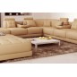 Canapé d'angle en cuir 7/8 places ELIXIR, beige, angle gauche Canapé d'angle en cuir 7/8 places ELIXIR, beige, angle gauche