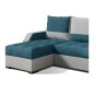 - Canapé d'angle convertible - ARTE - en tissu de qualité - turquoise et gris, 3/4 places, angle gauche (vu de face) - Canapé d'angle convertible - ARTE - en tissu de qualité - turquoise et gris, 3/4 places, angle gauche (vu de face)