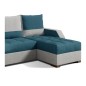 Canapé d'angle convertible - ARTE - en tissu de qualité - turquoise et gris, 3/4 places, angle droit (vu de face) Canapé d'angle convertible - ARTE - en tissu de qualité - turquoise et gris, 3/4 places, angle droit (vu de face)