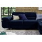 Canapé d'angle convertible en tissu velours luxe 5 places, ANNECY VELOURS, couleur bleu foncé, angle droit (vu de face) Canapé d'angle convertible en tissu velours luxe 5 places, ANNECY VELOURS, couleur bleu foncé, angle droit (vu de face)
