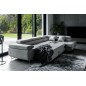 Canapé d'angle convertible en tissu velours luxe 5 places, ANNECY VELOURS, couleur gris clair, angle droit (vu de face) Canapé d'angle convertible en tissu velours luxe 5 places, ANNECY VELOURS, couleur gris clair, angle droit (vu de face)