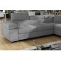 Canapé d'angle convertible en tissu velours luxe 5 places, ANNECY VELOURS, couleur gris clair, angle droit (vu de face) Canapé d'angle convertible en tissu velours luxe 5 places, ANNECY VELOURS, couleur gris clair, angle droit (vu de face)