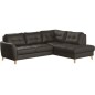 Canapé d'angle convertible en cuir italien de luxe 5 places NORIA avec coffre, chocolat, angle droit Canapé d'angle convertible en cuir italien de luxe 5 places NORIA avec coffre, chocolat, angle droit