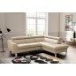 Canapé d'angle convertible en cuir italien de luxe 5 places ASTRID, beige, angle droit