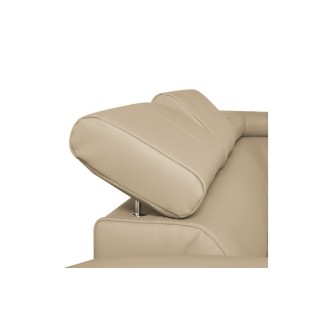 Canapé d'angle convertible en cuir italien de luxe 5 places ASTRID, beige, angle droit
