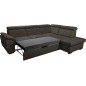 Canapé d'angle convertible en cuir italien de luxe 5/6 places TONY, avec coffre, chocolat, angle droit Canapé d'angle convertible en cuir italien de luxe 5/6 places TONY, avec coffre, chocolat, angle droit