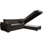 Canapé d'angle convertible en cuir italien de luxe 5/6 places TONY, avec coffre, chocolat, angle droit Canapé d'angle convertible en cuir italien de luxe 5/6 places TONY, avec coffre, chocolat, angle droit