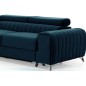 - Canapé d'angle convertible en tissu velours Luxe bleu, 5 places, angle gauche (vu de face) - GRECE VELOURS - Canapé d'angle convertible en tissu velours Luxe bleu, 5 places, angle gauche (vu de face) - GRECE VELOURS