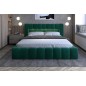 Lit 180x200 rembourré en velours luxe avec coffre et éclairage LED, vert, LANA Lit 180x200 rembourré en velours luxe avec coffre et éclairage LED, vert, LANA
