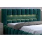 Lit 180x200 rembourré en velours luxe avec coffre et éclairage LED, vert, LANA Lit 180x200 rembourré en velours luxe avec coffre et éclairage LED, vert, LANA