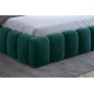 Lit 180x200 rembourré en velours luxe avec coffre et éclairage LED, vert, LANA Lit 180x200 rembourré en velours luxe avec coffre et éclairage LED, vert, LANA
