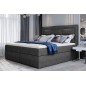 Ensemble boxspring complet tête de lit + sommiers + matelas + surmatelas VISTA de VENESETTI - tissu luxe gris foncé - 180 x 200 Ensemble boxspring complet tête de lit + sommiers + matelas + surmatelas VISTA de VENESETTI - tissu luxe gris foncé - 180 x 200
