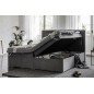 Ensemble boxspring complet tête de lit + sommiers + matelas + surmatelas VISTA de VENESETTI - tissu luxe gris foncé - 180 x 200 Ensemble boxspring complet tête de lit + sommiers + matelas + surmatelas VISTA de VENESETTI - tissu luxe gris foncé - 180 x 200