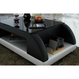 Table basse design VALINA, noir et blanc