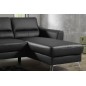 Canapé d'angle convertible en cuir italien de luxe 5 places SANTORIN, avec coffre, noir, angle droit