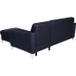 Canapé d'angle convertible en cuir italien de luxe 5 places SANTORIN, avec coffre, noir, angle droit