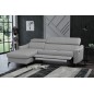 - Canapé d'angle relax en cuir de luxe italien avec relax électrique et coffre, AMBERT, gris clair, angle gauche, 4 places - Canapé d'angle relax en cuir de luxe italien avec relax électrique et coffre, AMBERT, gris clair, angle gauche, 4 places