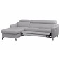 - Canapé d'angle relax en cuir de luxe italien avec relax électrique et coffre, AMBERT, gris clair, angle gauche, 4 places - Canapé d'angle relax en cuir de luxe italien avec relax électrique et coffre, AMBERT, gris clair, angle gauche, 4 places