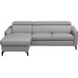 - Canapé d'angle relax en cuir de luxe italien avec relax électrique et coffre, AMBERT, gris clair, angle gauche, 4 places - Canapé d'angle relax en cuir de luxe italien avec relax électrique et coffre, AMBERT, gris clair, angle gauche, 4 places