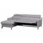 - Canapé d'angle relax en cuir de luxe italien avec relax électrique et coffre, AMBERT, gris clair, angle gauche, 4 places - Canapé d'angle relax en cuir de luxe italien avec relax électrique et coffre, AMBERT, gris clair, angle gauche, 4 places