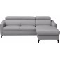 Canapé d'angle relax en cuir de luxe italien avec relax électrique et coffre, AMBERT, gris clair, angle droit, 4 places Canapé d'angle relax en cuir de luxe italien avec relax électrique et coffre, AMBERT, gris clair, angle droit, 4 places