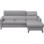 Canapé d'angle relax en cuir de luxe italien avec relax électrique et coffre, AMBERT, gris clair, angle droit, 4 places Canapé d'angle relax en cuir de luxe italien avec relax électrique et coffre, AMBERT, gris clair, angle droit, 4 places