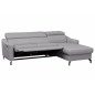 Canapé d'angle relax en cuir de luxe italien avec relax électrique et coffre, AMBERT, gris clair, angle droit, 4 places Canapé d'angle relax en cuir de luxe italien avec relax électrique et coffre, AMBERT, gris clair, angle droit, 4 places