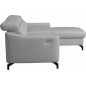 Canapé d'angle relax en cuir de luxe italien avec relax électrique et coffre, AMBERT, gris clair, angle droit, 4 places Canapé d'angle relax en cuir de luxe italien avec relax électrique et coffre, AMBERT, gris clair, angle droit, 4 places