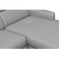 Canapé d'angle relax en cuir de luxe italien avec relax électrique et coffre, AMBERT, gris clair, angle droit, 4 places Canapé d'angle relax en cuir de luxe italien avec relax électrique et coffre, AMBERT, gris clair, angle droit, 4 places