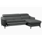 Canapé d'angle relax en cuir de luxe italien avec relax électrique et coffre, AMBERT, gris foncé, angle droit, 4 places Canapé d'angle relax en cuir de luxe italien avec relax électrique et coffre, AMBERT, gris foncé, angle droit, 4 places
