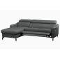 Canapé d'angle relax en cuir de luxe italien avec relax électrique et coffre, AMBERT, gris foncé, angle gauche, 4 places Canapé d'angle relax en cuir de luxe italien avec relax électrique et coffre, AMBERT, gris foncé, angle gauche, 4 places