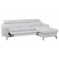 Canapé d'angle relax en cuir de luxe italien avec relax électrique et coffre, AMBERT, blanc, angle droit, 4 places