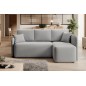 Canapé d'angle convertible HARRY en velours luxe 3/4 places, gris, angle droit (vu de face) Canapé d'angle convertible HARRY en velours luxe 3/4 places, gris, angle droit (vu de face)