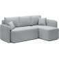 Canapé d'angle convertible HARRY en velours luxe 3/4 places, gris, angle droit (vu de face) Canapé d'angle convertible HARRY en velours luxe 3/4 places, gris, angle droit (vu de face)