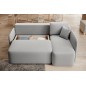 Canapé d'angle convertible HARRY en velours luxe 3/4 places, gris, angle droit (vu de face) Canapé d'angle convertible HARRY en velours luxe 3/4 places, gris, angle droit (vu de face)