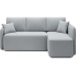 Canapé d'angle convertible HARRY en velours luxe 3/4 places, gris, angle droit (vu de face) Canapé d'angle convertible HARRY en velours luxe 3/4 places, gris, angle droit (vu de face)