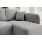 Canapé d'angle convertible HARRY en velours luxe 3/4 places, gris, angle droit (vu de face) Canapé d'angle convertible HARRY en velours luxe 3/4 places, gris, angle droit (vu de face)