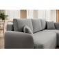 Canapé d'angle convertible HARRY en velours luxe 3/4 places, gris, angle droit (vu de face) Canapé d'angle convertible HARRY en velours luxe 3/4 places, gris, angle droit (vu de face)