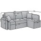 Canapé d'angle convertible HARRY en velours luxe 3/4 places, gris, angle droit (vu de face) Canapé d'angle convertible HARRY en velours luxe 3/4 places, gris, angle droit (vu de face)