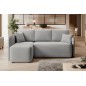 Canapé d'angle convertible HARRY en velours luxe - 3/4 places, gris, angle gauche (vu de face) Canapé d'angle convertible HARRY en velours luxe - 3/4 places, gris, angle gauche (vu de face)