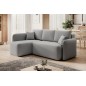 Canapé d'angle convertible HARRY en velours luxe - 3/4 places, gris, angle gauche (vu de face) Canapé d'angle convertible HARRY en velours luxe - 3/4 places, gris, angle gauche (vu de face)