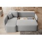 Canapé d'angle convertible HARRY en velours luxe - 3/4 places, gris, angle gauche (vu de face) Canapé d'angle convertible HARRY en velours luxe - 3/4 places, gris, angle gauche (vu de face)