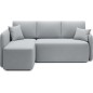 Canapé d'angle convertible HARRY en velours luxe - 3/4 places, gris, angle gauche (vu de face) Canapé d'angle convertible HARRY en velours luxe - 3/4 places, gris, angle gauche (vu de face)