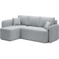 Canapé d'angle convertible HARRY en velours luxe - 3/4 places, gris, angle gauche (vu de face) Canapé d'angle convertible HARRY en velours luxe - 3/4 places, gris, angle gauche (vu de face)