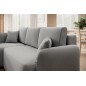 Canapé d'angle convertible HARRY en velours luxe - 3/4 places, gris, angle gauche (vu de face) Canapé d'angle convertible HARRY en velours luxe - 3/4 places, gris, angle gauche (vu de face)