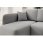 Canapé d'angle convertible HARRY en velours luxe - 3/4 places, gris, angle gauche (vu de face) Canapé d'angle convertible HARRY en velours luxe - 3/4 places, gris, angle gauche (vu de face)