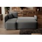 Canapé d'angle convertible HARRY en velours luxe - 3/4 places, gris foncé, angle gauche (vu de face)